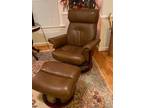 Leather Adjustable Swivel Chair with Ottoman - Opportunity