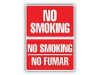 Two-Sided Signs, No Smoking/No Fumar, 8 x 12, Red - Opportunity