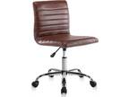 PU Leather Office Armless-Computer Swivel Rolling Task Home - Opportunity