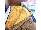 VINTAGE Sears Brown Yellow Geometric Print Cotton Flannel - Opportunity