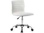 Low-Back Ribbed Faux Leather Office Desk Chair, Adjustable - Opportunity