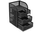 Easy PAG Mesh Desk Supplies Organizer with 3 Drawer Office