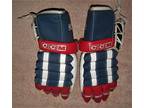 VINTAGE CCM PRO-GARD 2130 HOCKEY GLOVES Red, white and blue - Opportunity