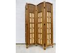 VINTAGE 4 Panel BAMBOO Rattan SCREEN PRIVACY ROOM DIVIDER - Opportunity