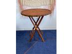 Vintage Bamboo Cane Accent Table Rattan Woven Cane - Opportunity
