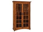 Amish Mission Arts and Crafts Bookcase Glass Doors Solid - Opportunity