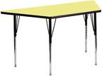 Adjustable Height Trapezoid Activity Table w/Casters Yellow - Opportunity