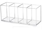 Acrylic Pen Holder 4 Compartments Clear Pencil Holder - Opportunity