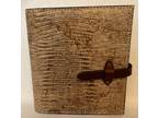 Aged Tan Lizard Embossed Cow Leather Small 3 Ring Notebook - Opportunity