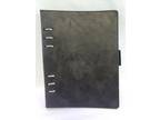 Oxford Black Synthetic Leather 6 Ring Notebook Planner