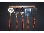 5 Piece Cutco Kitchen Tools with Wall Rack Model 17 Unused