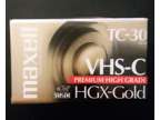 Maxell HGX gold VHS-C TC-30 New blank tape