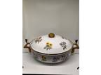 Regency Club Enamel Floral Dutch Oven with Brass Handles and - Opportunity