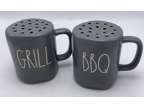 Rae Dunn Grill and BBQ Set of Two Shakers Gray Artisan
