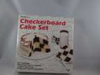 Checkerboard Cake Set New in Box Directions 3 Metal Pans