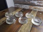6 Vintage Clear Glass Furniture Coasters Floor Protectors - Opportunity