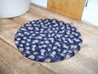 Navy Blue and Tan Round Braided Table Placemat ~ 8 Inches - Opportunity