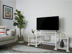 No Tools Assembly TV Stand For TVs Up To 40 In White Design