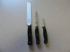 3 Black Handle Chicago Cutlery Knives Very Good Condition - Opportunity