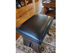 High Grade Black Leather Covered Footstool - Opportunity