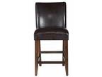 Parsons Leatherette Counter Height Chair 24inch Brown Faux - Opportunity