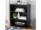 3-Shelf Bookcase with Adjustable Shelves, True Black Oak - Opportunity