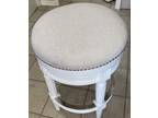 Wood Swivel Bar Stool White 24 1/2" High Round Cushion for - Opportunity