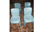 Green Heavy Duty Plastic Stacking Chairs in/Outdoor Set of 4 - Opportunity