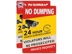 2 Pack No Dumping Signs, Video Surveillance Private Property - Opportunity