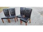 4 Black Faux Leather Dining or Office Chairs. LOCAL PU ONLY. - Opportunity