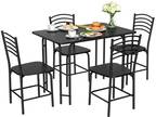 5 Pcs Modern Dining Table Set 4 Chairs Steel Frame Home - Opportunity