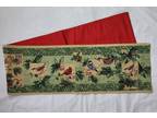 Christmas Holiday Birds Tapestry Table Runner Holly Cardinal - Opportunity