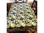 TABLECLOTH BLUE IVORY FLOWERS Rectangle Table Cover 52" x - Opportunity