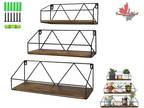 Rustic Wood Floating Wall Shelves Set of 3 - Includes Small - Opportunity