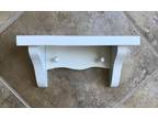 Small Vintage Solid Wood White Painted Rustic Shelf With 2 - Opportunity