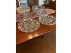 Ornate glass serving plates, cake stand, punch bowl - Opportunity