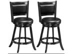 Set of 4 24'' Swivel Bar Height Stool Wood Dining Chair - Opportunity