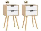 Set of 2 Bedroom Storage Nightstand Shelf with 2 Drawers - Opportunity