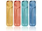 4 Sets Wheat Straw Cutlery, Portable Cutlery Set, Reusable - Opportunity