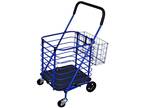 Steel Shopping Cart in Blue with Accessory Basket - Opportunity