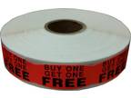 Promotion Labels (1000/roll) Fluorescent Red - Opportunity