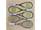 Lot of 5 squash rackets. Harrow and Unsquashable brands.