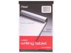 Mead 4 Pack, 100 Count, 6" x 9" White Ruled Writing Tablet