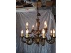 12 light antique brass chandelier