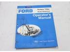 Operator's Manual for Ford 09GN1023 Rotary Tiller - Opportunity!