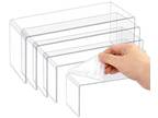 5 Pack Clear Acrylic Display Risers, 5 Sizes Acrylic Jewelry