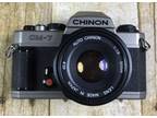 Chinon CM-7 35mm Film Camera w/ 1:1.9 50mm lens. vintage.