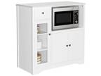 The 1022015 Microwave Cabinet with Hutch, Kitchen Pantry