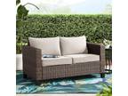 Porch Loveseat Outdoor Furniture Cushioned Seat Steel Frame