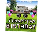 18 Pieces 15 Inch Music Happy Birthday Yard Sign Set with 30